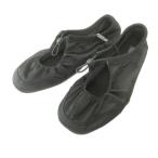 未使用品 ザラ ZARA タグ付き バレエ シューズ ドロスト調整可能 US8 25.5cm 大きいサイズ 黒 ブラック レディース