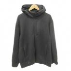 ユニクロ UNIQLO パーカー 長袖 無地 ジップアップ 厚手 XLサイズ グレー ■YHS9 メンズ