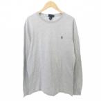 ポロ ラルフローレン POLO RALPH LAUREN Tシャツ ホース刺繍 長袖 ワンポイント ロゴ 薄手 XSサイズ グレー ■GY61 メンズ