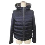 プラダ PRADA 18AW ダウンジャケット トライアングルロゴ 三角プレート 40 Mサイズ ネイビー レディース