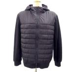 ショッピングzara ザラ ZARA 異素材 中綿 フード ジャケット L 黒 ブラック A0113 レディース