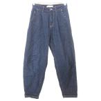 ショッピングzara ザラ ZARA タック テーパード デニム パンツ ジーンズ 34 インディゴ レディース