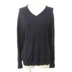 ショッピングzara ザラマン ZARA MAN 薄手 ニット セーター 無地 Vネック 薄手 Mサイズ 紺 ネイビー メンズ