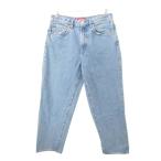 シュプリーム SUPREME タグ有 バギーデニム ジーンズ パンツ ワイド ロゴ 無地 ジップアップ 厚手 30 Mサイズ 青 ブルー メンズ