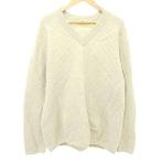  Uniqlo UNIQLO U прекрасный товар длинный рукав вязаный свитер ребра L бежевый #GY54 A0123 мужской 
