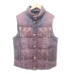 ザラマン ZARA MAN DENIM COLLECTION デニム柄 ベスト ジャケット Lサイズ 紫 パープル