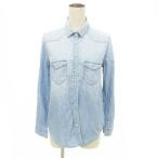 アメリカンイーグル AMERICAN EAGLE デニム シャツ 長袖 Sサイズ ライトインディゴ ■TC レディース