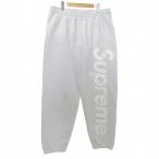 シュプリーム SUPREME 国内正規 美品 サテン アップリケ スウェット パンツ 裏起毛 XL グレー ☆AA★ A0220 メンズ