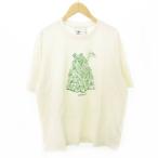 アディダス adidas スタンスミス Tシャツ 半袖 プリント クルーネック Mサイズ アイボリー ■GY47 レディース