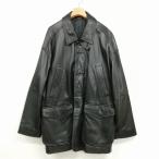 インターメッツォ INTERMEZZO ダーバン レザー コート ジャケット ブルゾン 羊革 M ブラック メンズ