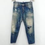 ディースクエアード DSQUARED2 2015 Hockney jean S75LA0591 ダメージ リペア 加工 デニム パンツ ジーンズ 36 インディゴ ブルー レディー