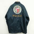 美品 LAPD ロサンゼルス市警 ワッペン 刺繍 コーチジャケット 裏ボア M ネイビー メンズ