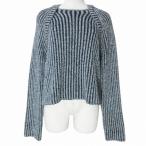ザラ ZARA 美品 近年 リフ?ニット クロッフ?ト?セーター プルオーバー 長袖 厚手 L 175/96A ブルー系 X レディース
