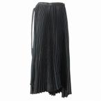 ユニクロ UNIQLO +J ジルサンダー 美品 21AW プリーツラップロングスカート 222-446398 アシンメトリー ベルト M 黒 ブラック X