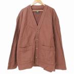 ショッピングzara ザラ ZARA オーバーシャツ カーディガン 6917/456/670 Vネック 長袖 L 180/100A 茶 ブラウン X メンズ