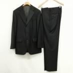 バーバリー BURBERRY LONDON ストライプ シングル 3B スーツ セットアップ ジャケット スラックス ブラック 美品 メンズ