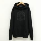 ハイドロゲン HYDROGEN ラインストーン スカル スウェット プルオーバー パーカー 美品 M ブラック メンズ