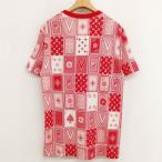 ルイヴィトン LOUIS VUITTON HFY01WFMB 18AW PLAYING CARD モノグラム トランプ柄 バックプリント Tシャツ 美品 S レッド メンズ