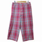  Beams плюс BEAMS+ прекрасный товар 19SS проверка широкий укороченные брюки 7 минут длина S розовый X мужской 