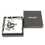 プラダ PRADA 2012 スカル キーホルダー キーリング シルバー ブラック 美品