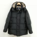 バーバリー BURBERRY BBN35-114-09 ナイロン シルク ダウンジャケット ダウンコート ファー欠損 M ブラック メンズ