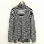 ミッソーニ MISSONI タートルネック 柄編み ニット セーター 薄手 44 ブラック系 レディース