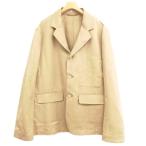 ショッピングzara ザラ ZARA キャンバス地 テーラード ジャケット ブレザー 美品 XL ベージュ メンズ