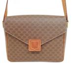 セリーヌ CELINE マカダム ショルダーバッグ ヴィンテージ 斜め掛け PVC レザー ブラウン系 レディース