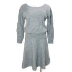  Jill bai Jill Stuart вязаный выставить длинный рукав юбка колено длина flair шерсть . толстый biju- кнопка M серый X женский 