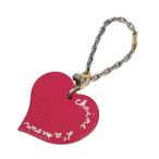  Hermes HERMES Heart очарование сумка очарование брелок для ключа кожа цепь розовый rouge orange 