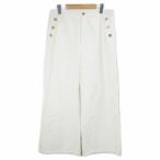 ショッピングzara ザラ ZARA 美品 金ボタン ワイドパンツ L相当 EUR42 USA10 MEX32 175/78A キナリ /X レディース