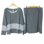  Giulia Juriae большой размер biju- cut and sewn выставить длинный рукав юбка колено длина тугой LL серый /X женский 