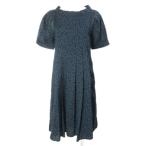 マークバイマークジェイコブス MARC by MARC JACOBS 総柄ワンピース ひざ丈 半袖 ハート柄 ウール ボートネック XS ブラック ブルー /X レ