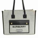バーバリー BURBERRY スモール フレヤトート トートバッグ キャンバス レザー ブラック系 レディース