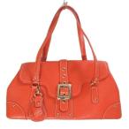 フォリフォリ Folli Follie ショルダーバッグ レザー 鞄 チャーム オレンジ /X レディース