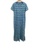 ミッソーニ MISSONI INTIMO ロングワンピース ルームウエア カットソー 半袖 ブルーマルチボーダー M レディース