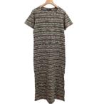 ミッソーニ MISSONI INTIMO ロングワンピース ルームウエア カットソー 半袖 マルチボーダー L レディース