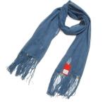 ショッピングルルド 未使用品 カステルバジャック ジャンシャルルドカステルバジャック タグ付き ストール レース 総柄 フリンジ チャーム ムーンバット 青