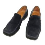  Hirofu HIROFU замша Loafer туфли без застежки кожа обувь 23cm темно-синий женский 
