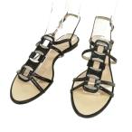 シャネル CHANEL ココマーク ロゴ ストラップ サンダル フラットサンダル 40 ブラック レディース