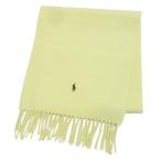 ポロ バイ ラルフローレン Polo by Ralph Lauren ウールマフラー フリンジ ポニー刺? ワンポイント 黄 イエロー /X レディース