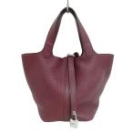 エルメス HERMES ピコタンロック PM A刻印 ハンドバッグ SV金具 トリヨンクレマンス ルージュアッシュ レディース