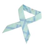 エルメス HERMES ボルデュック リボン柄 ツイリー リボン スカーフ 美品 ブルー系 レディース