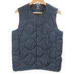 ユニクロ 21AW ウルトラライトダウンコンパクトベスト ウェーブキルト 311-443329 ナイロン 2WAYカラー M 紺 ネイビー /X メンズ