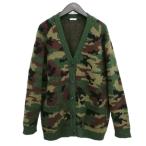 ミュウミュウ miumiu 19AW カモフラ 迷彩 ニット カーディガン セーター 美品 42 グリーン系 レディース
