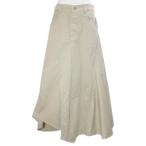 ショッピングzara ザラ ZARA ロングスカート 切替 フレア アシンメトリー コットンチノ S 165/66A ベージュ /X レディース