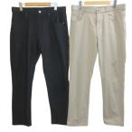 ワークマンカラーズ 2点セット やみつきストレッチスキニーパンツ 色違い L ブラック ベージュ 6034 /X メンズ
