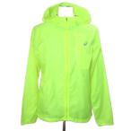  Asics бег жакет ветровка MOTIONPROTECT Zip выше f-ti- общий рисунок тонкий M neon желтый /X