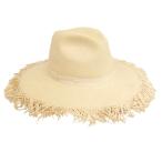 ボルサリーノ Borsalino フリンジ ストローハット パナマハット M ナチュラル レディース