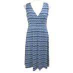  L e рубин nL.L.BEAN One-piece безрукавка общий рисунок kashu прохладный шея midi длина искусственный шелк M REG оттенок голубого /X женский 